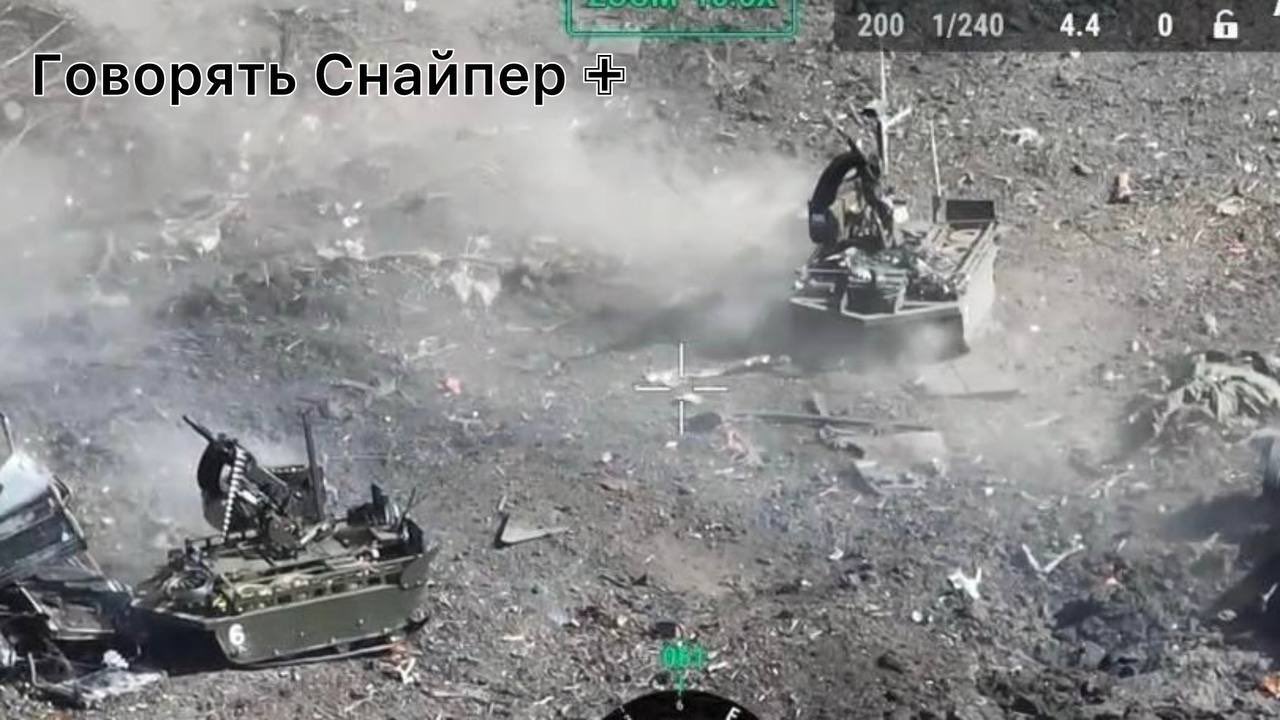Two Russian robotic platforms with grenade launchers destroyed in Bakhmut