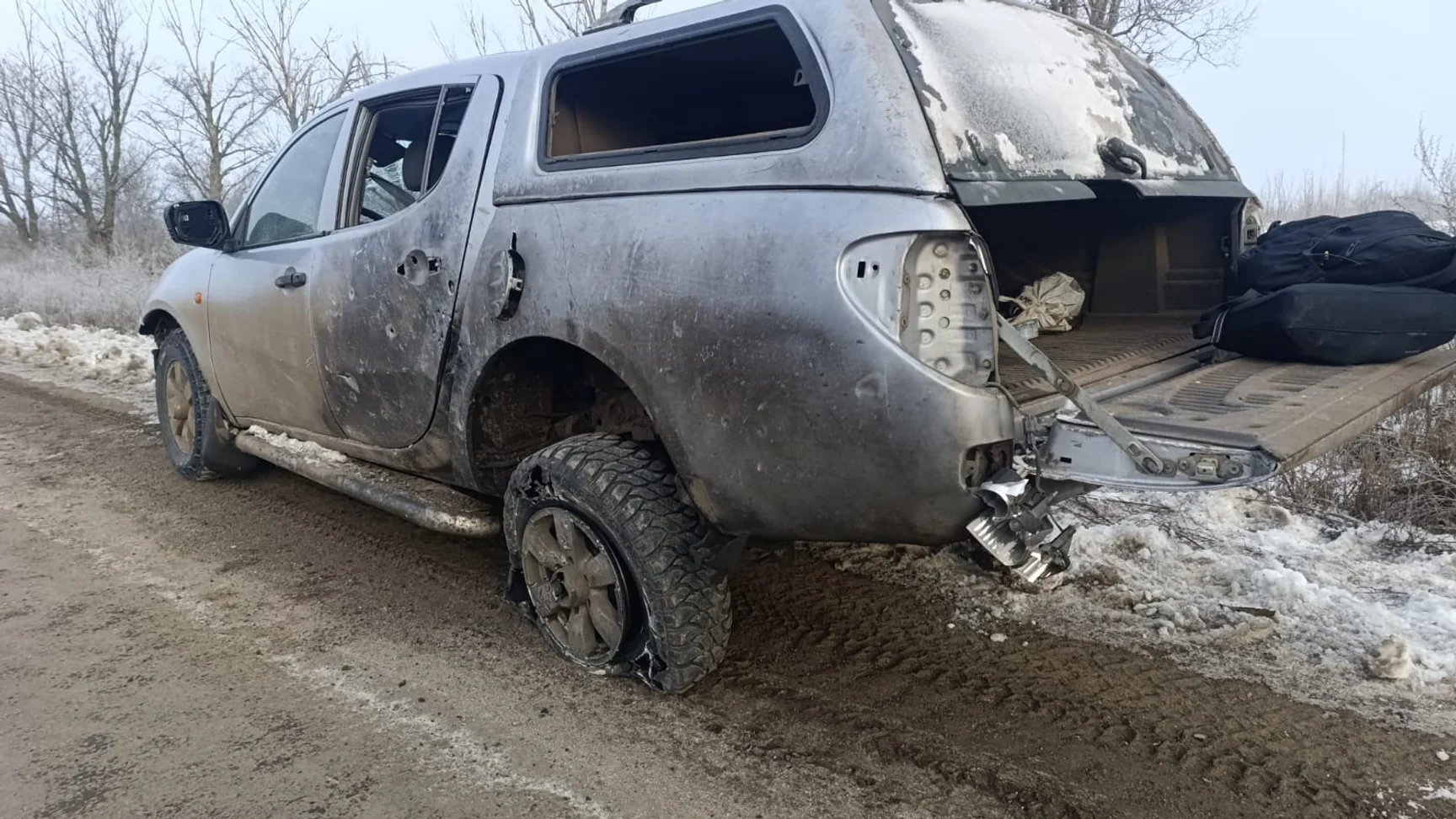 Russian drone strike hits police car in Kupyansk, Ukraine