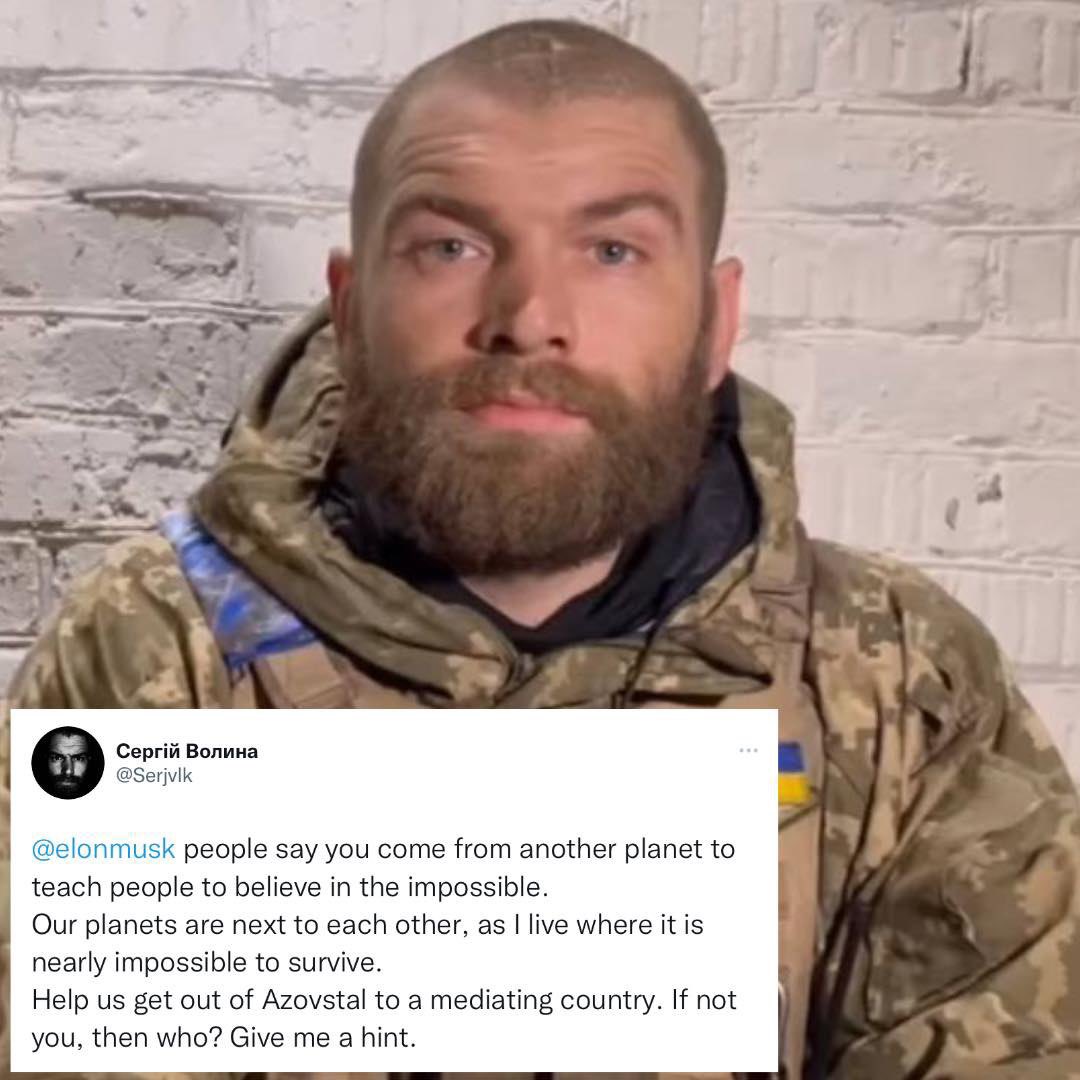 Azov commander appeals to Elon Musk for evacuation of dying at Azovstal