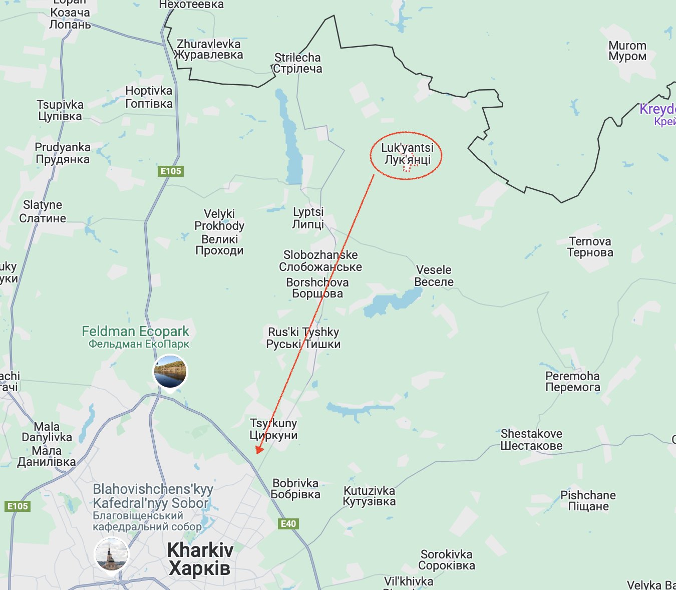 Luk’yantsi under Russian control, 33 km to Kharkiv