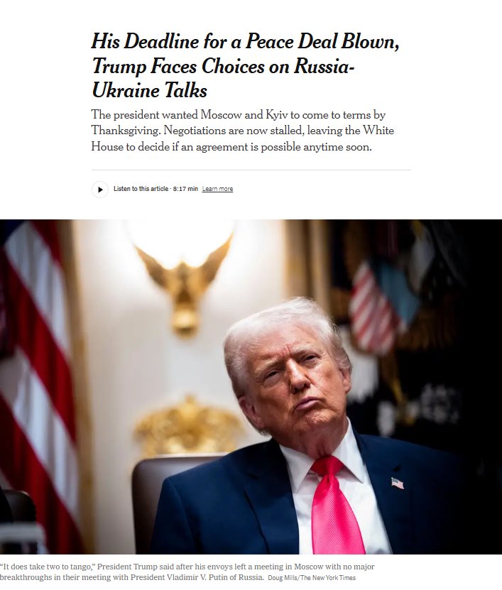 American peace plan divided into 4 blocks (NYT)