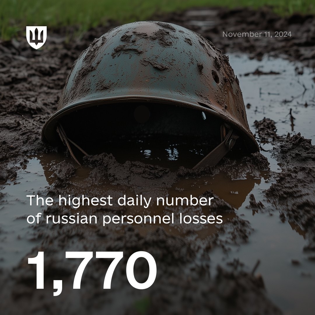 Daily tally of Russian losses on Nov 10, 2024
