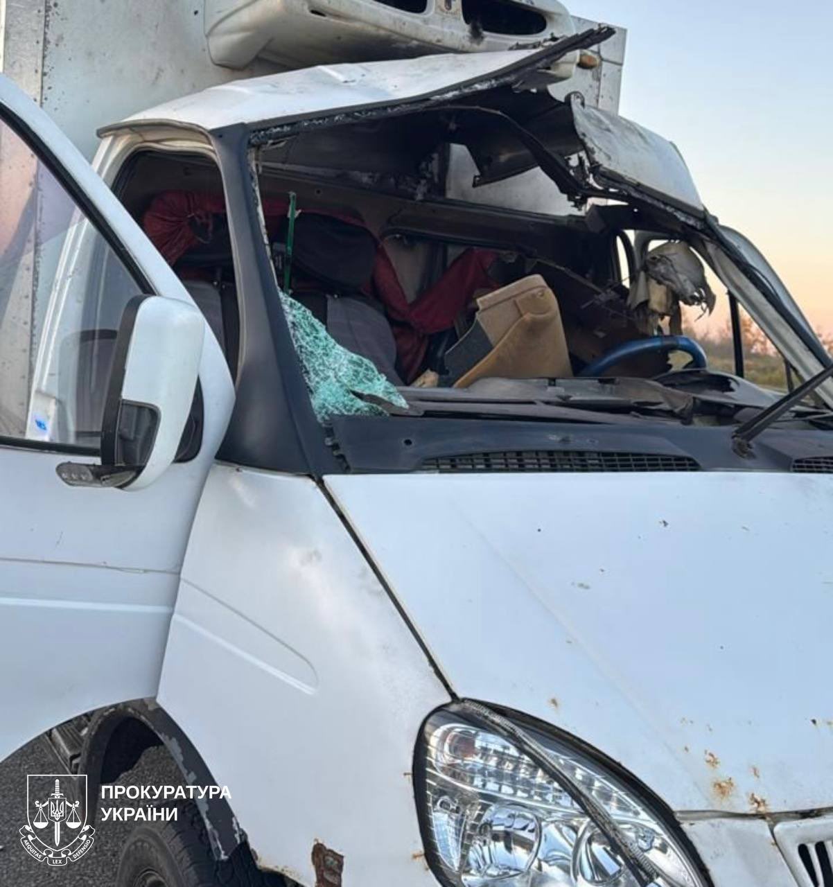 Drone strike on highway in Chuhuiv region