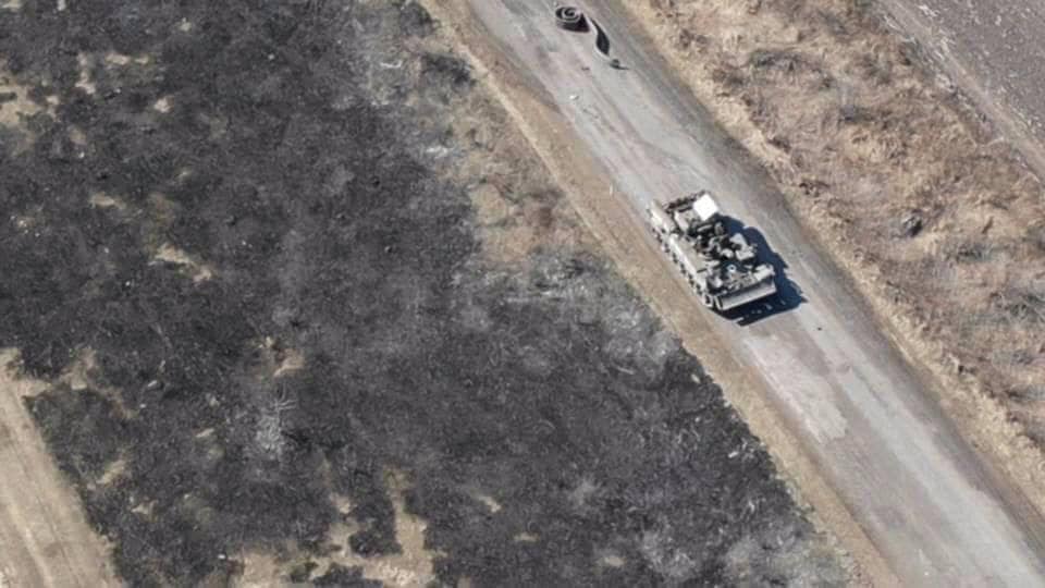 Destroyed convoy of Russian occupiers’ equipment
