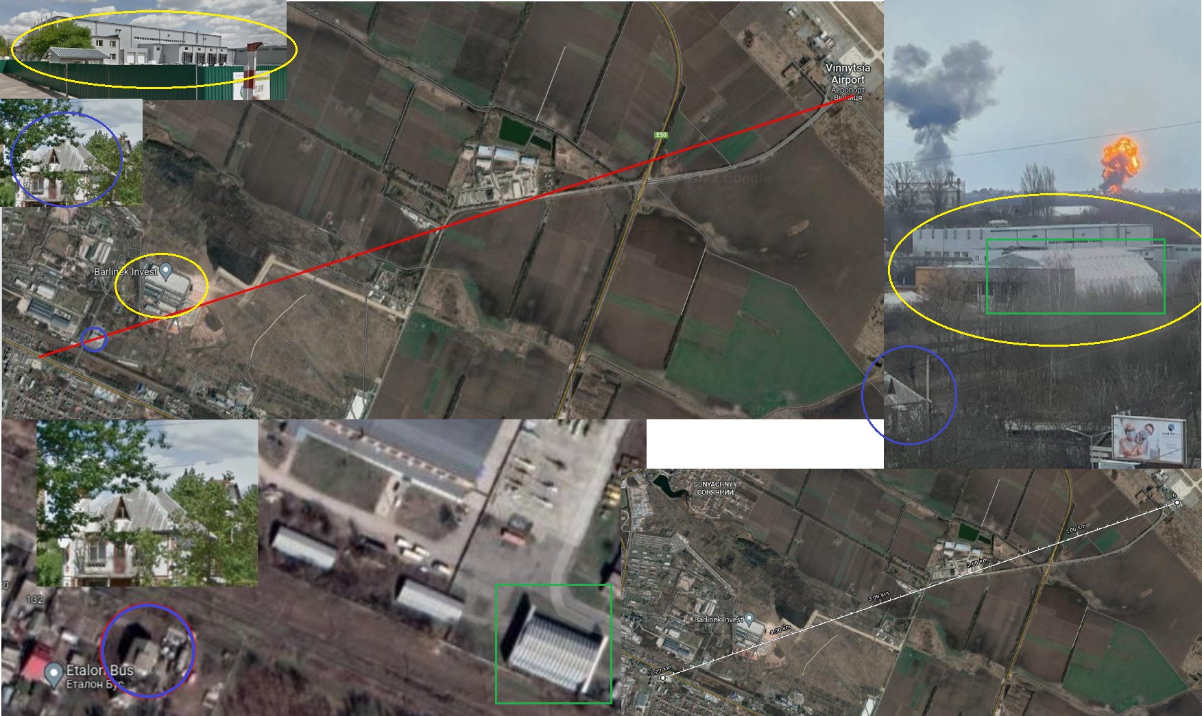 Vinnytsya airfield destroyed by 8 Russian missiles, geolocated