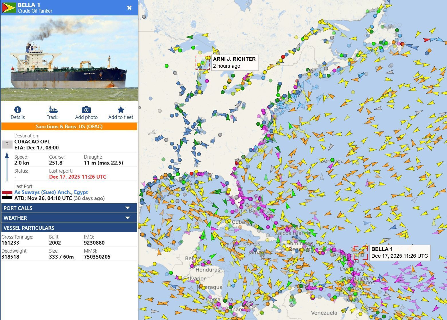Sanctioned tanker tries to escape USCG by becoming “Russian” mid-chase