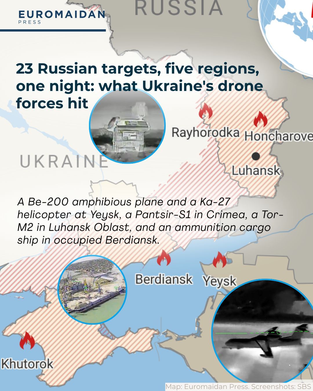 Ukraine détruit deux systèmes SAM russes et frappe avion et navire