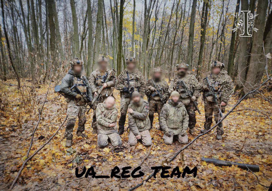 SOF of Ukraine with a group of freshly captured Russians in the Kursk region