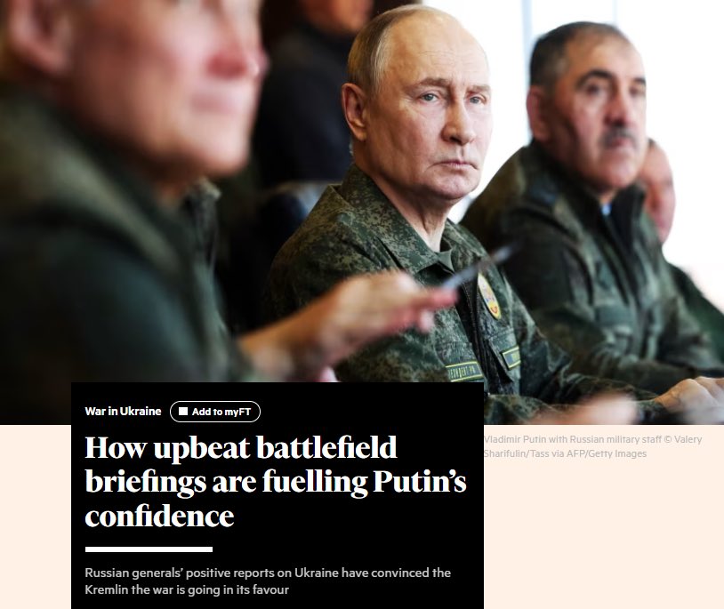 Russian generals inflate Ukraine’s losses to Putin, creating a false war narrative.