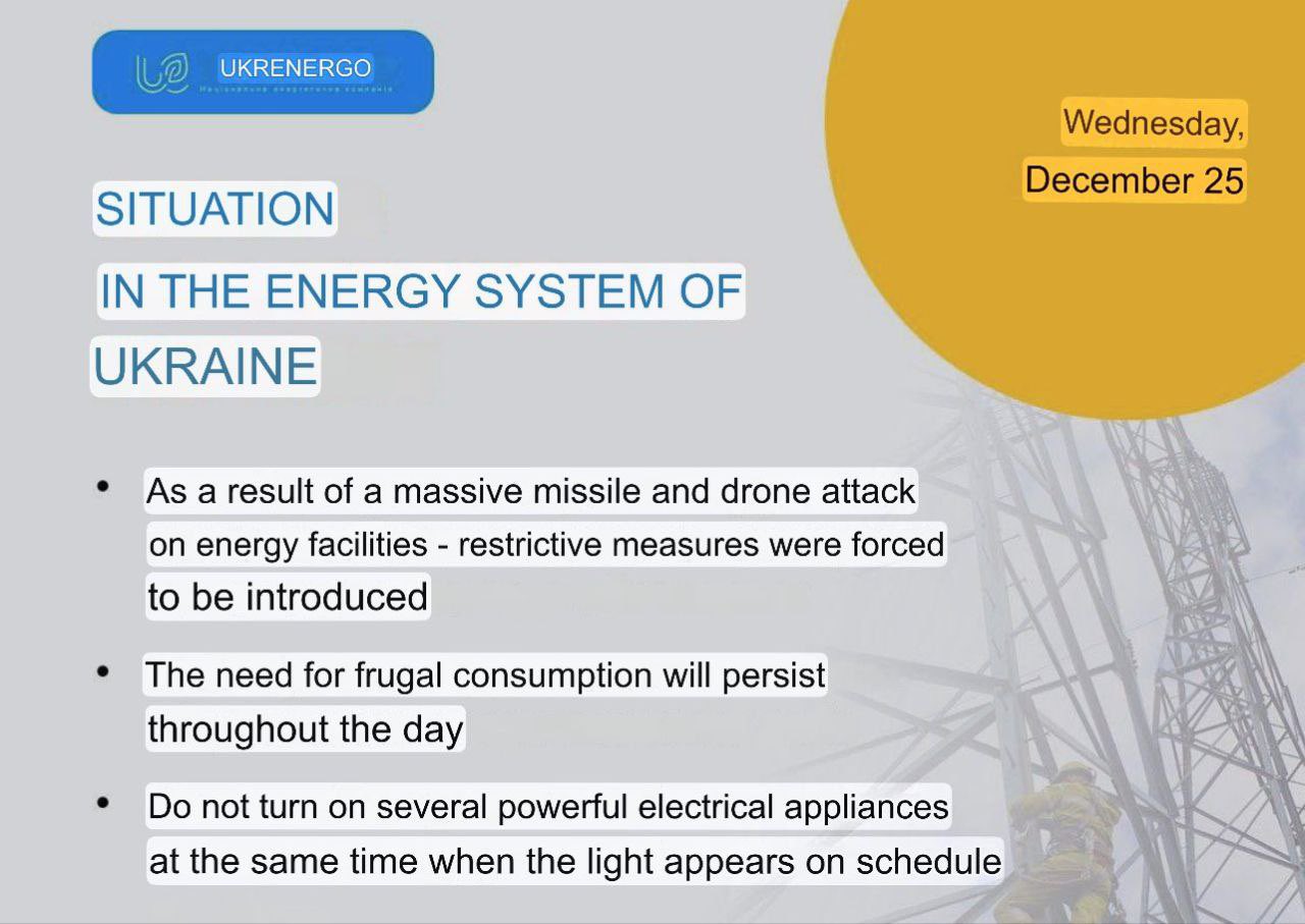 Russia’s Christmas missile attack targets Ukraine’s energy sector
