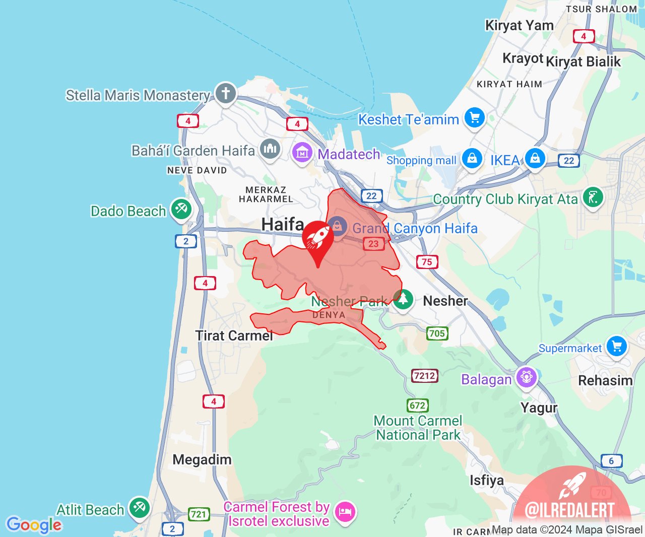 New wave of rocket alerts in Haifa (short)