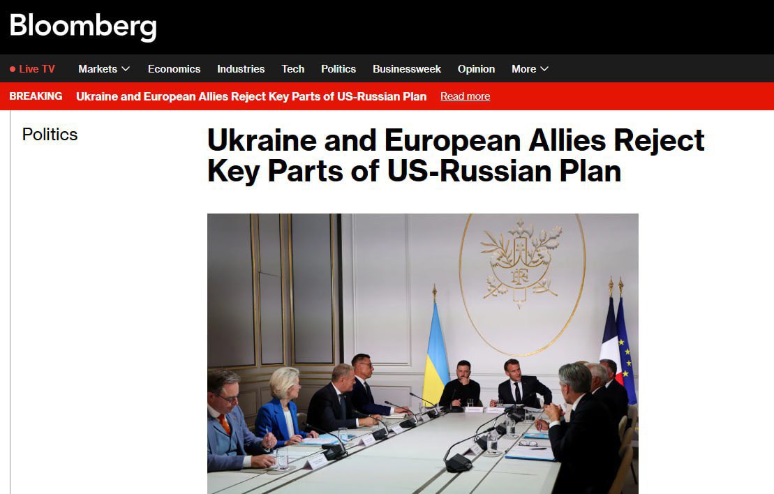 EU, Zelensky Reject Key US Plan Parts