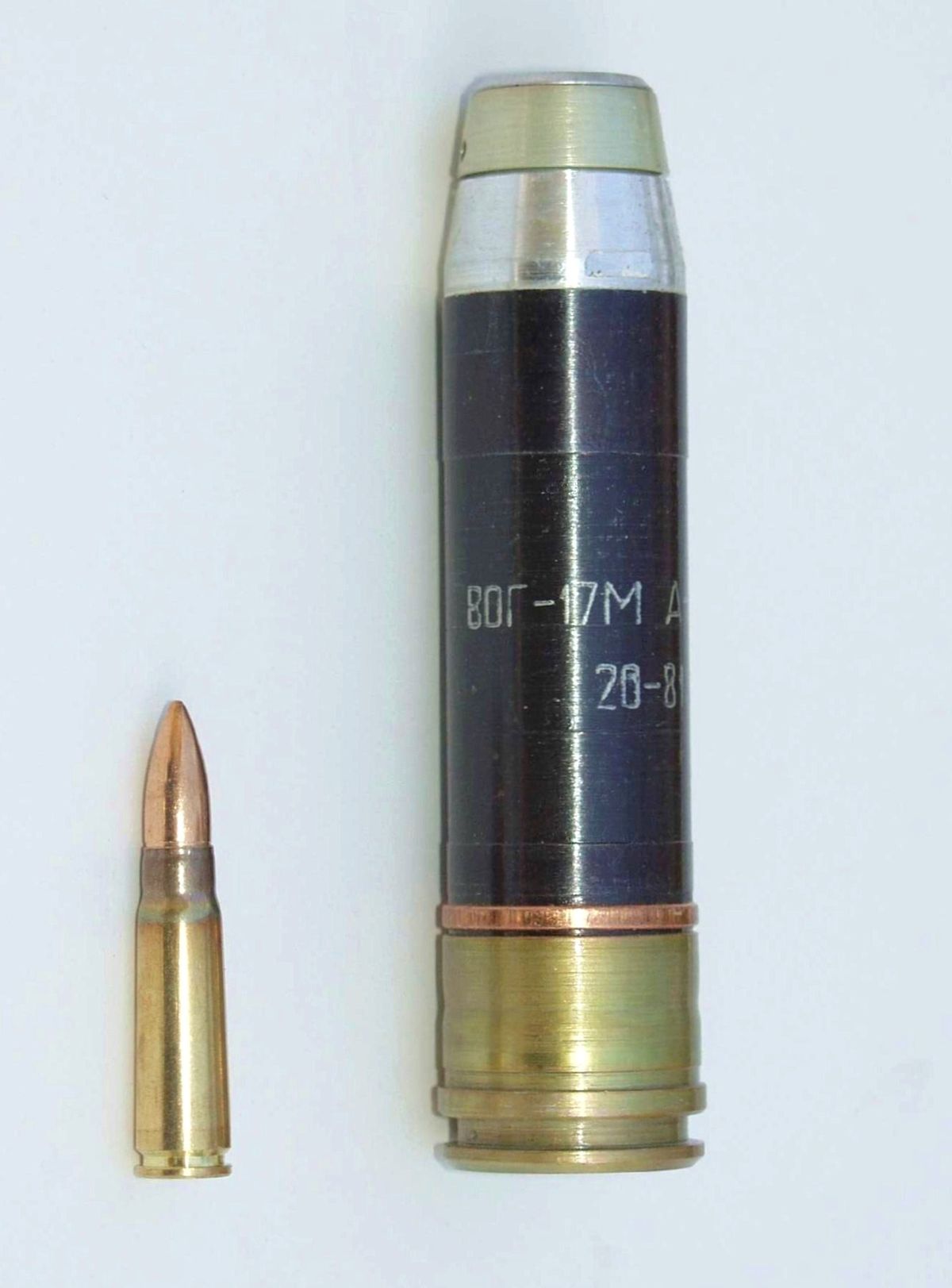 Modified VOG-17 grenade with 3D printed parts used in attack