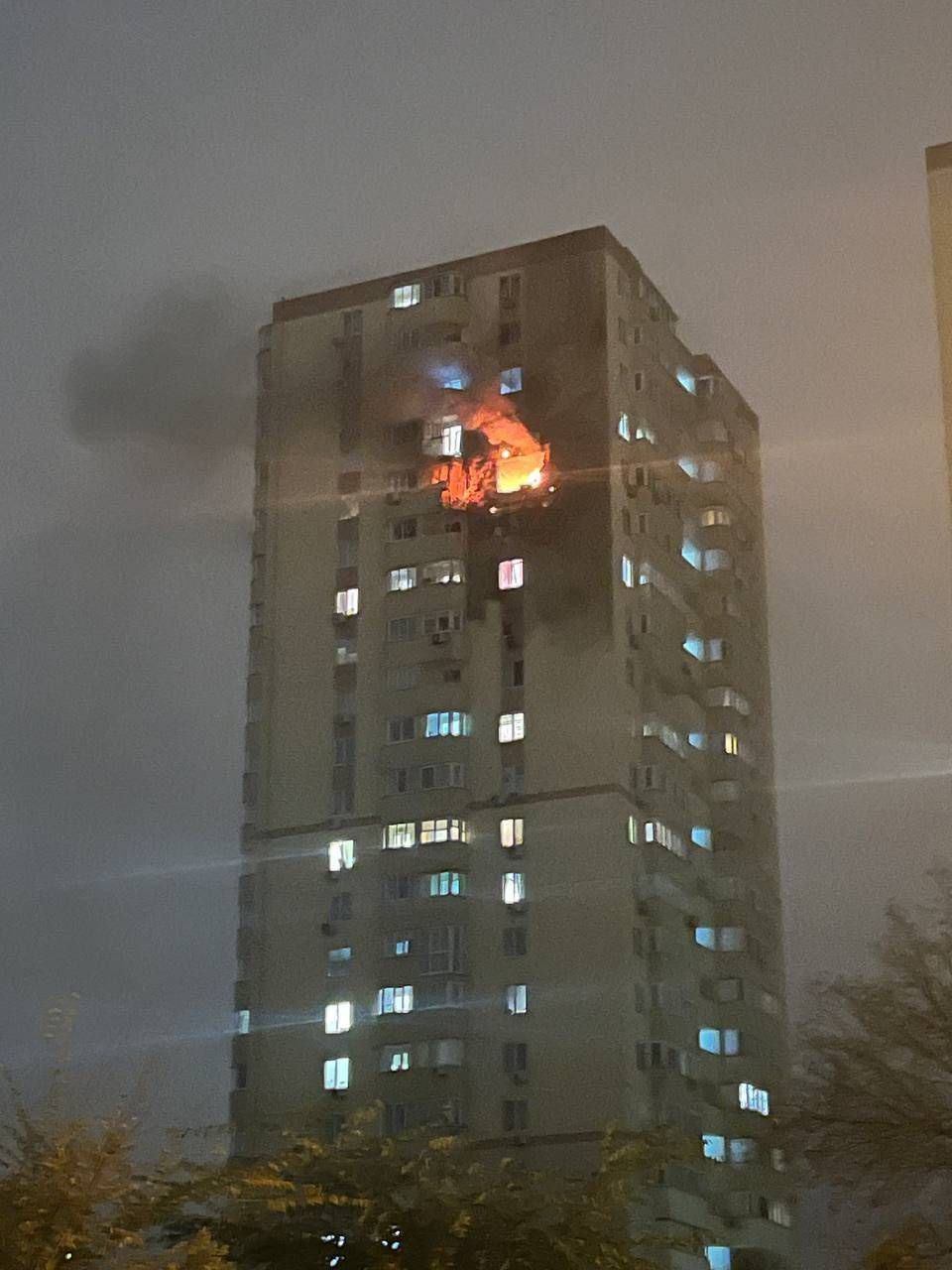 Explosions in Kyiv: Drone Strikes Hit Residential Building