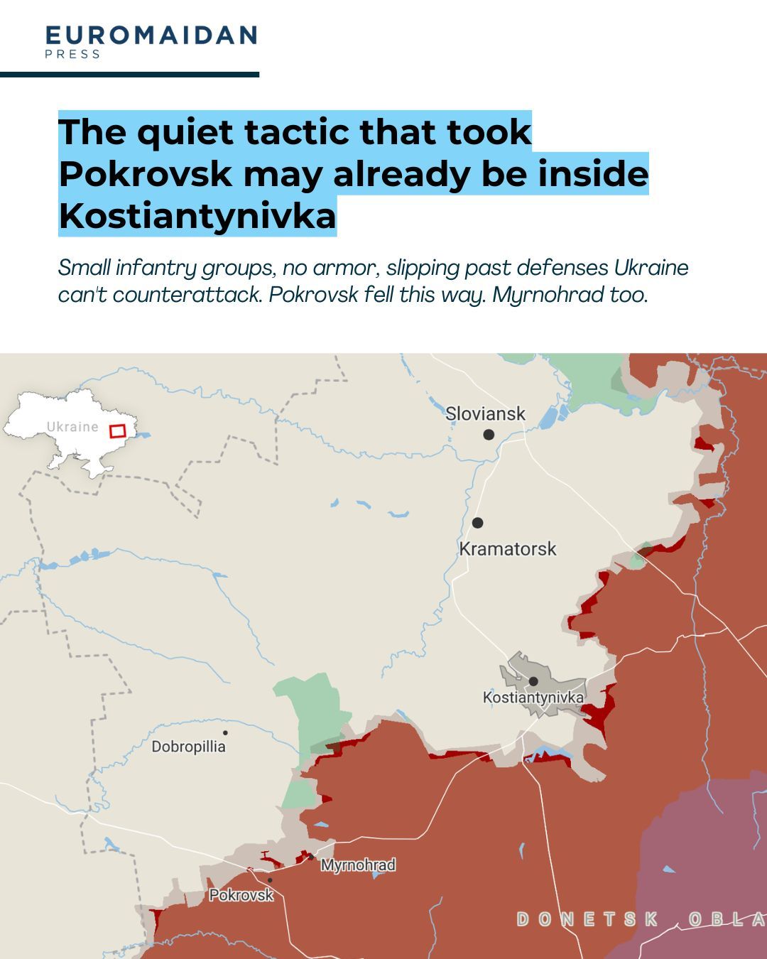 Infiltrators spotted in Kostiantynivka’s Berestovyi district