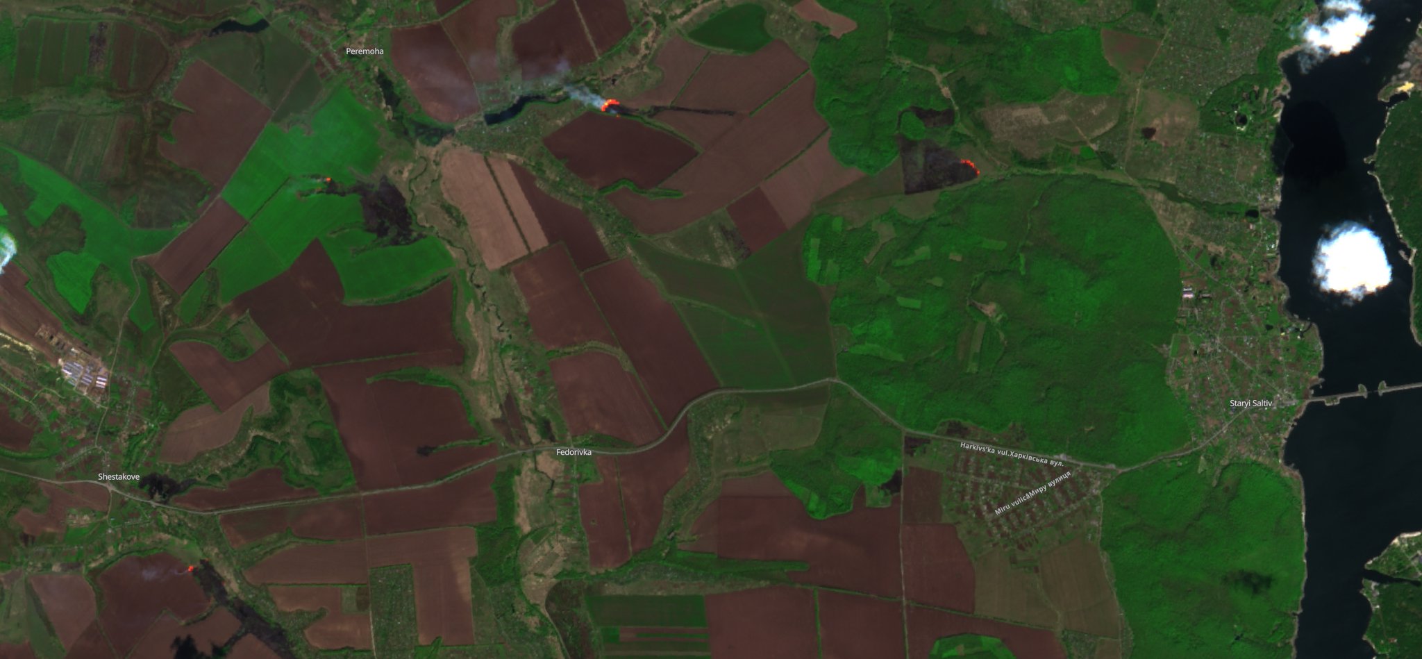Fires in Kharkiv and Staryi Saltiv area