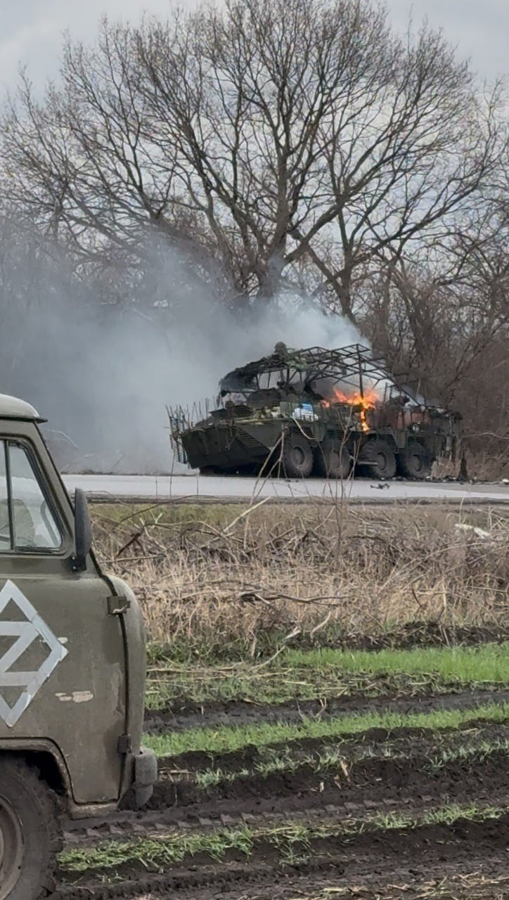 Destroyed Russian BTR-82A in Luhansk region