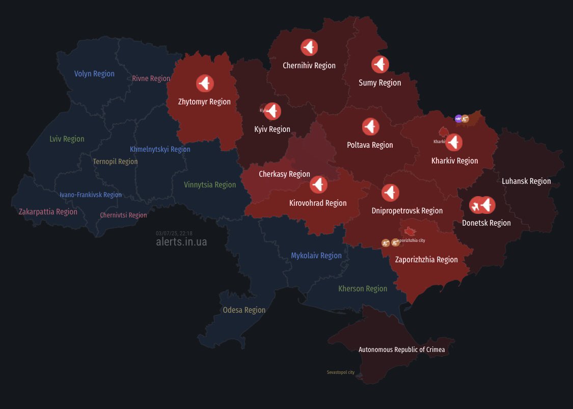 Russian drone situation in multiple regions