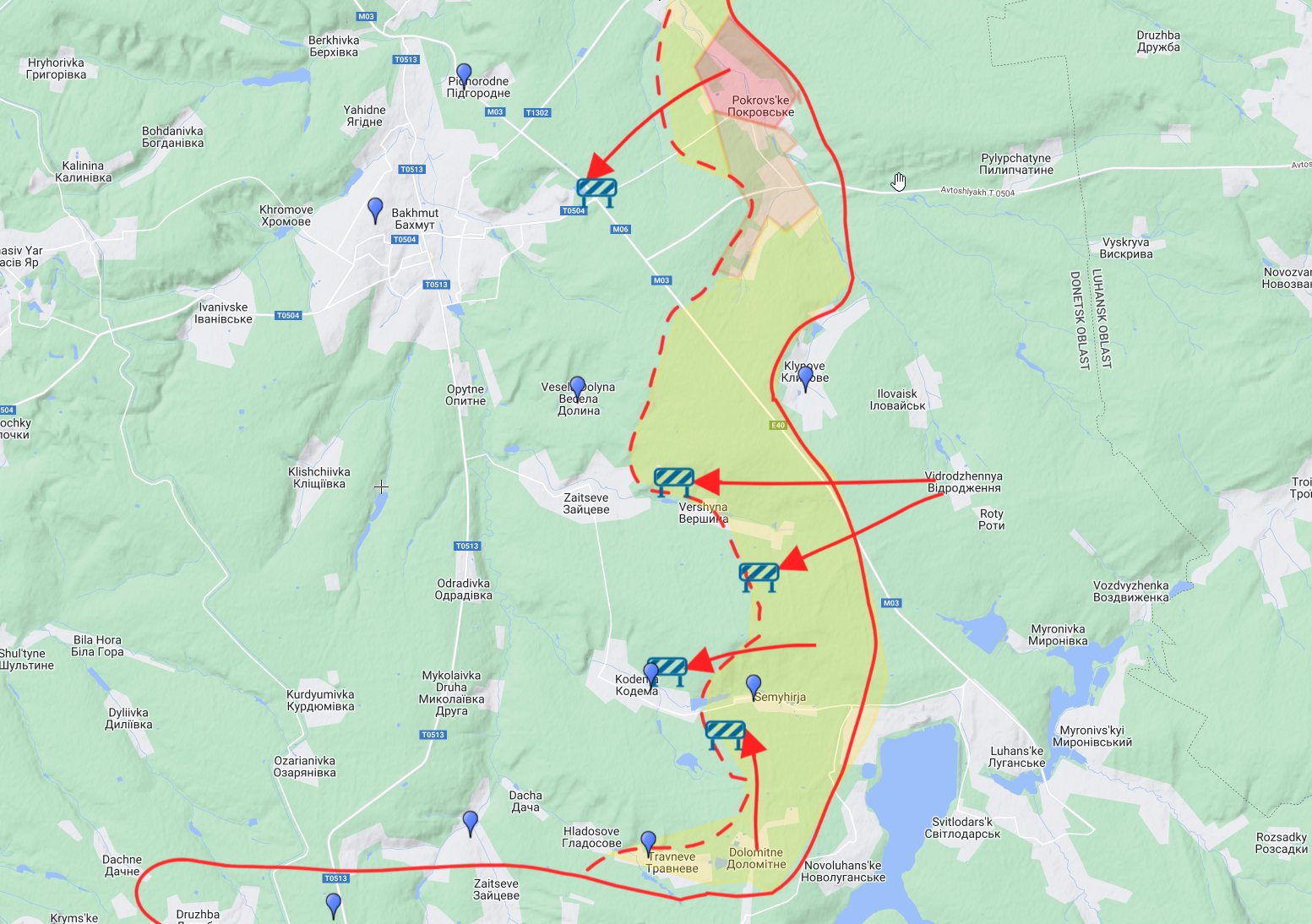 Russian forces failed to advance in southern Bakhmut