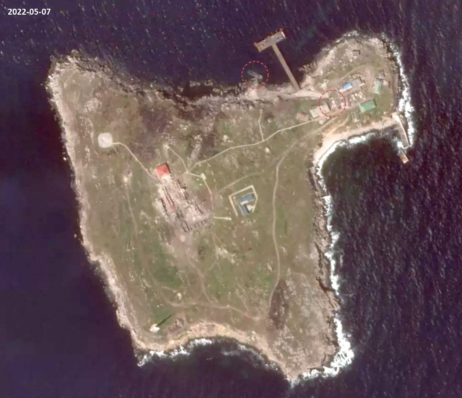 Satellite images show island destruction