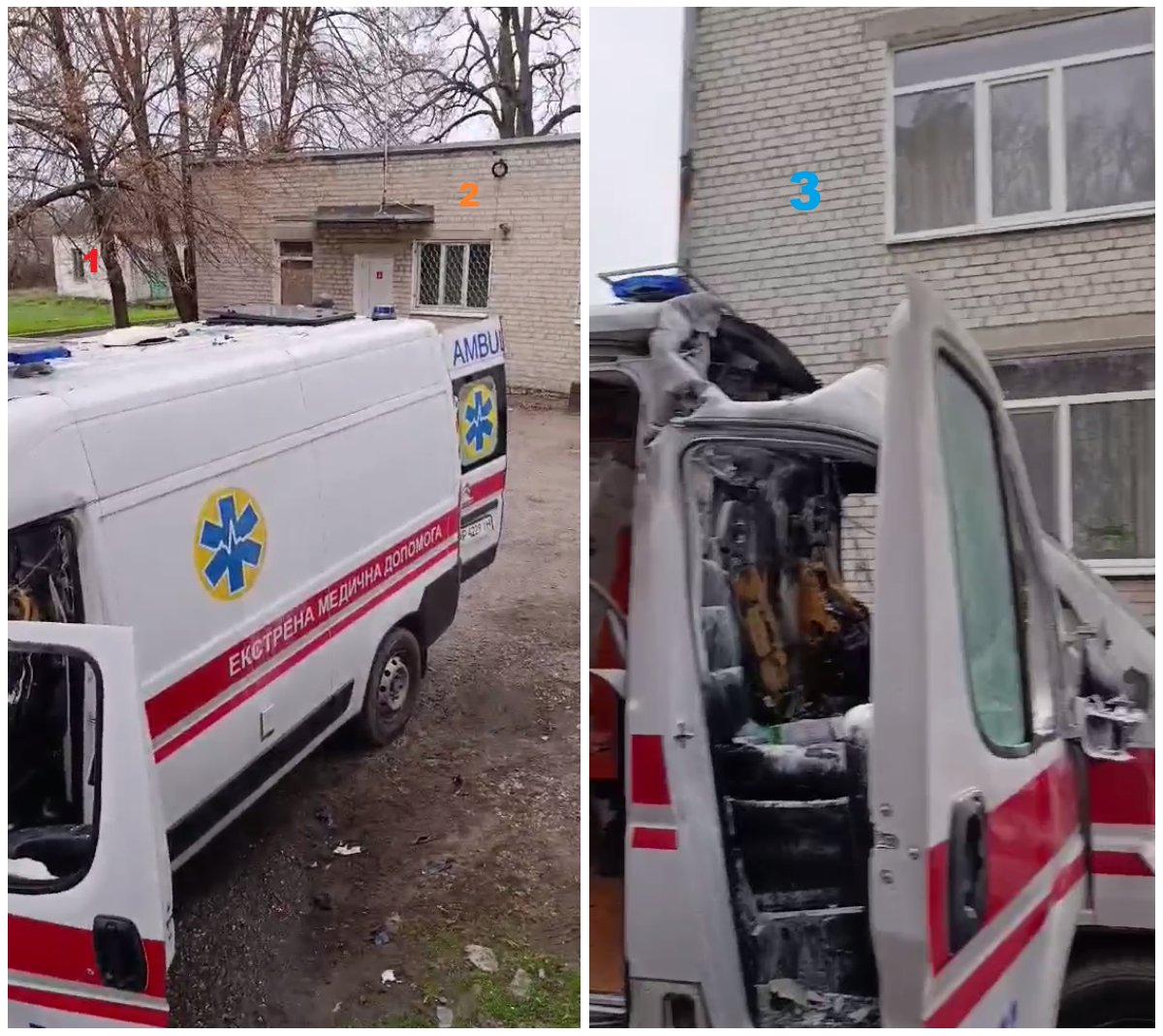Russian drone attacks ambulance in Bilenke (Zaporizhia)