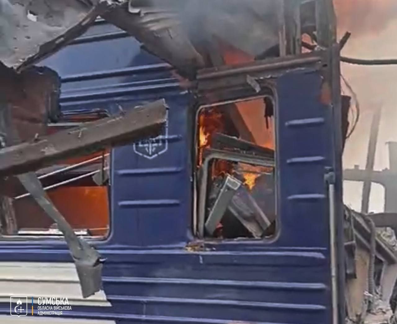 Russia strikes passenger train in Sumy region