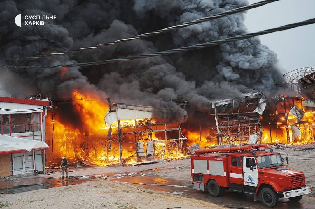 Russian army burns Barabashovo market in Kharkiv, terrorizing civilians