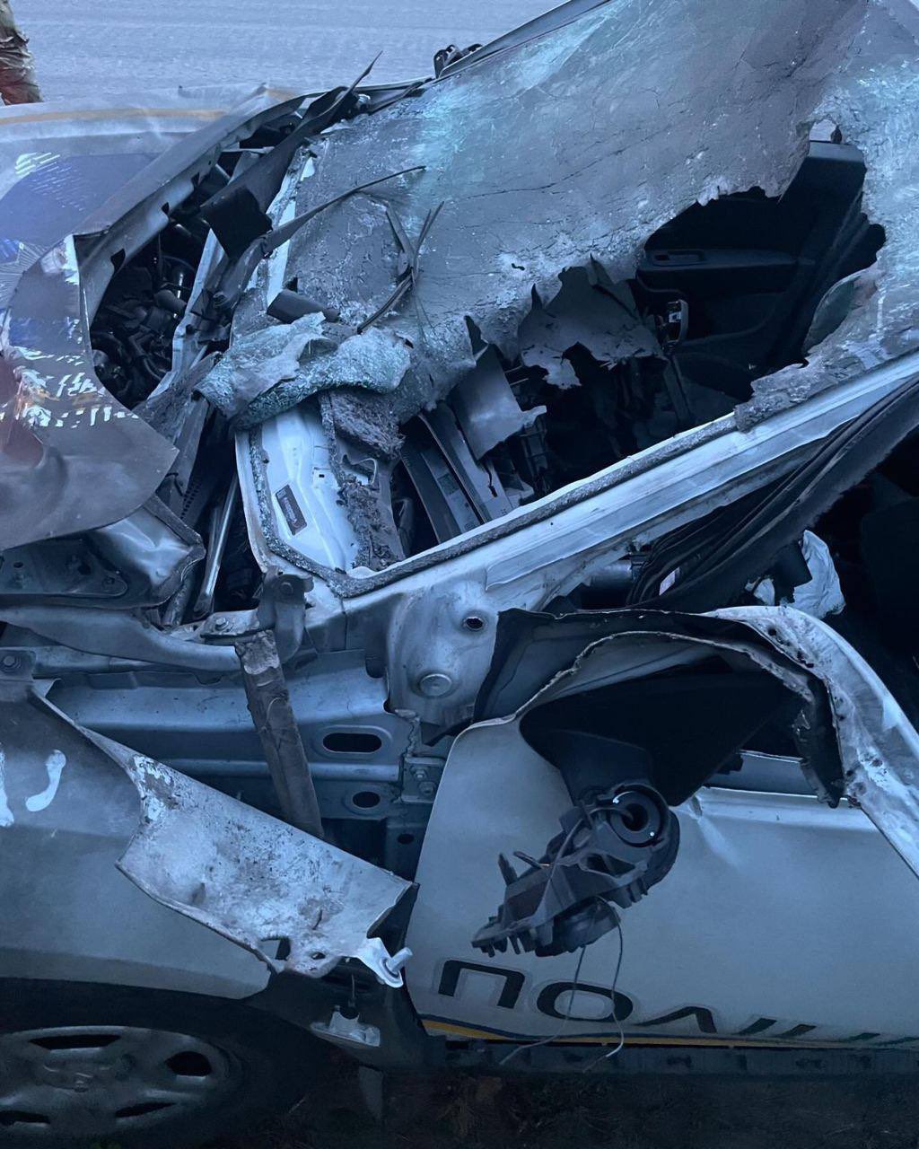 Russians strike police car in Vovchansk