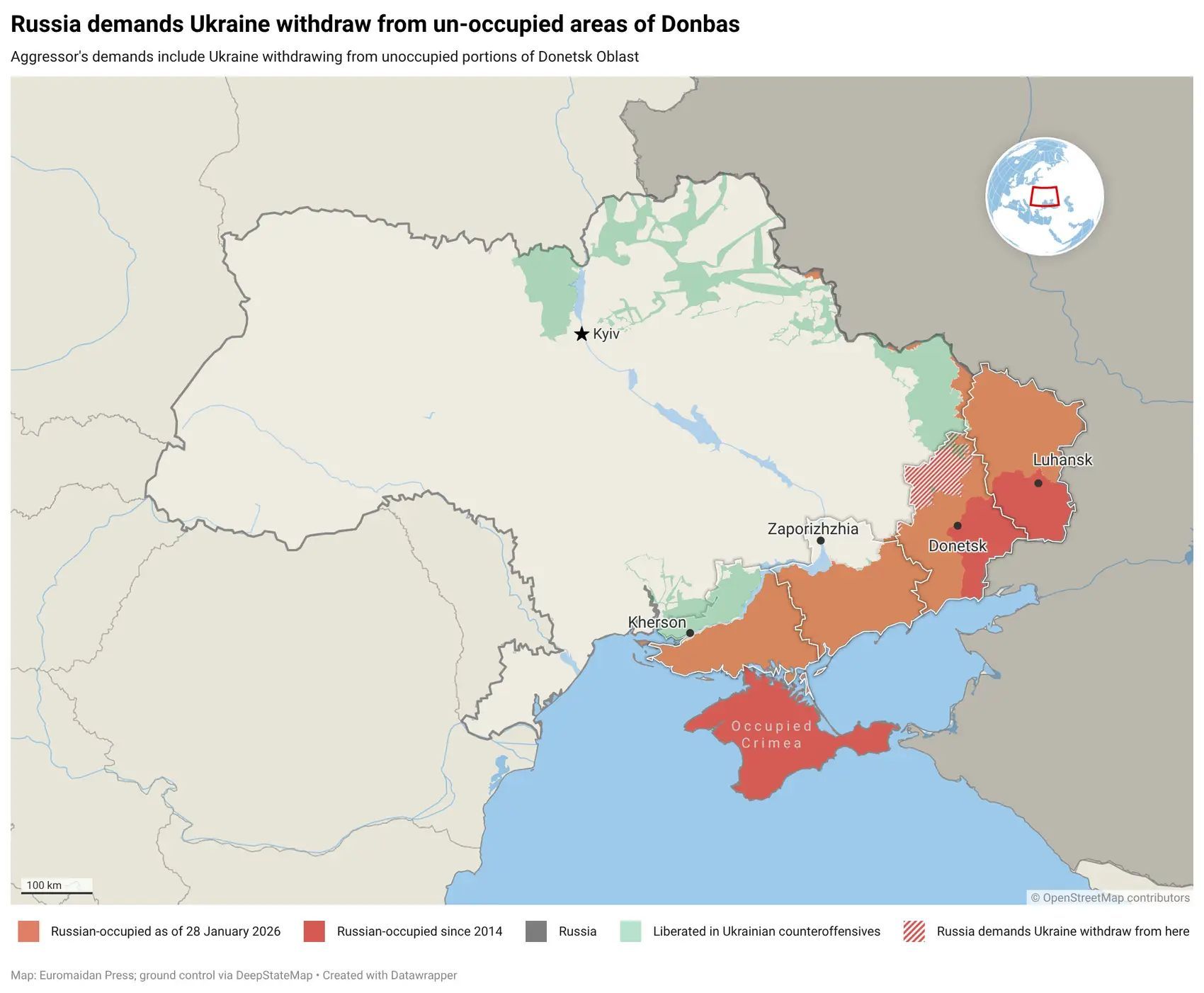 Zelensky: Withdrawing from Donbas Would Be Strategic Defeat