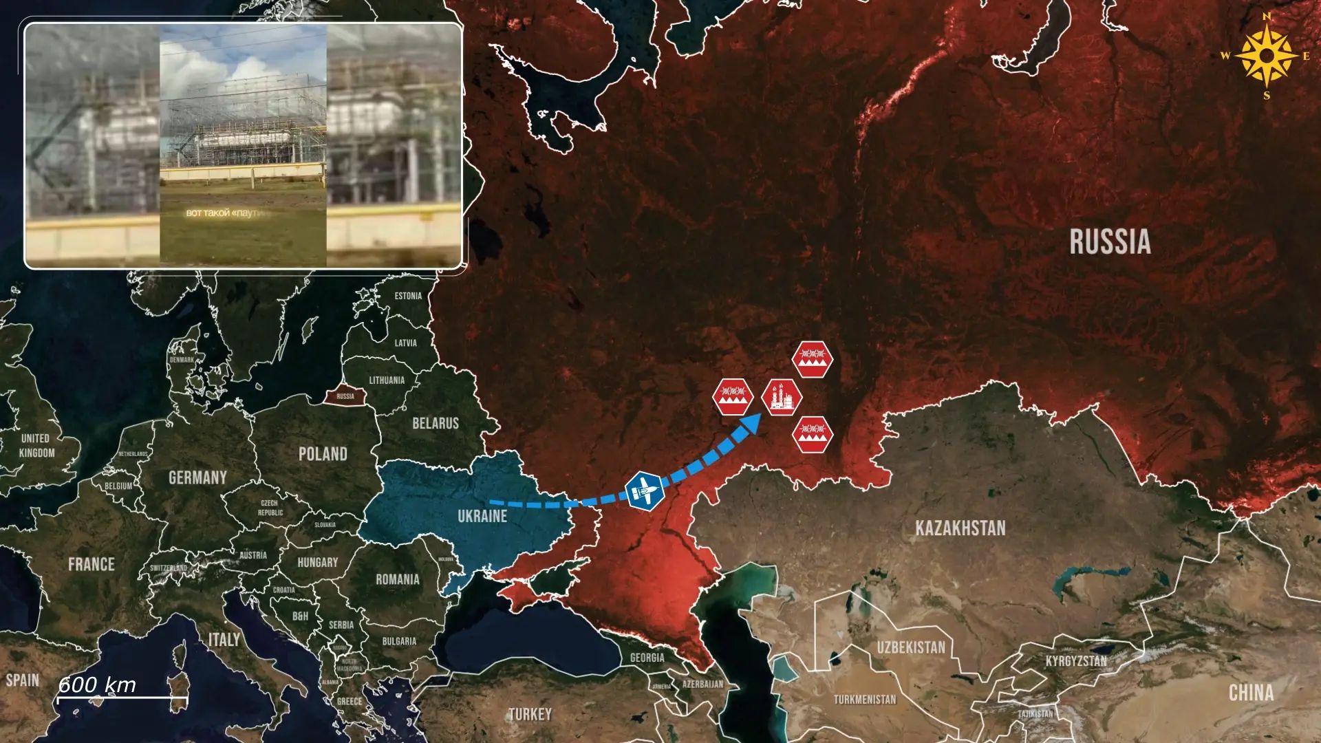 Ukrainian drones strike 19 Russian refineries