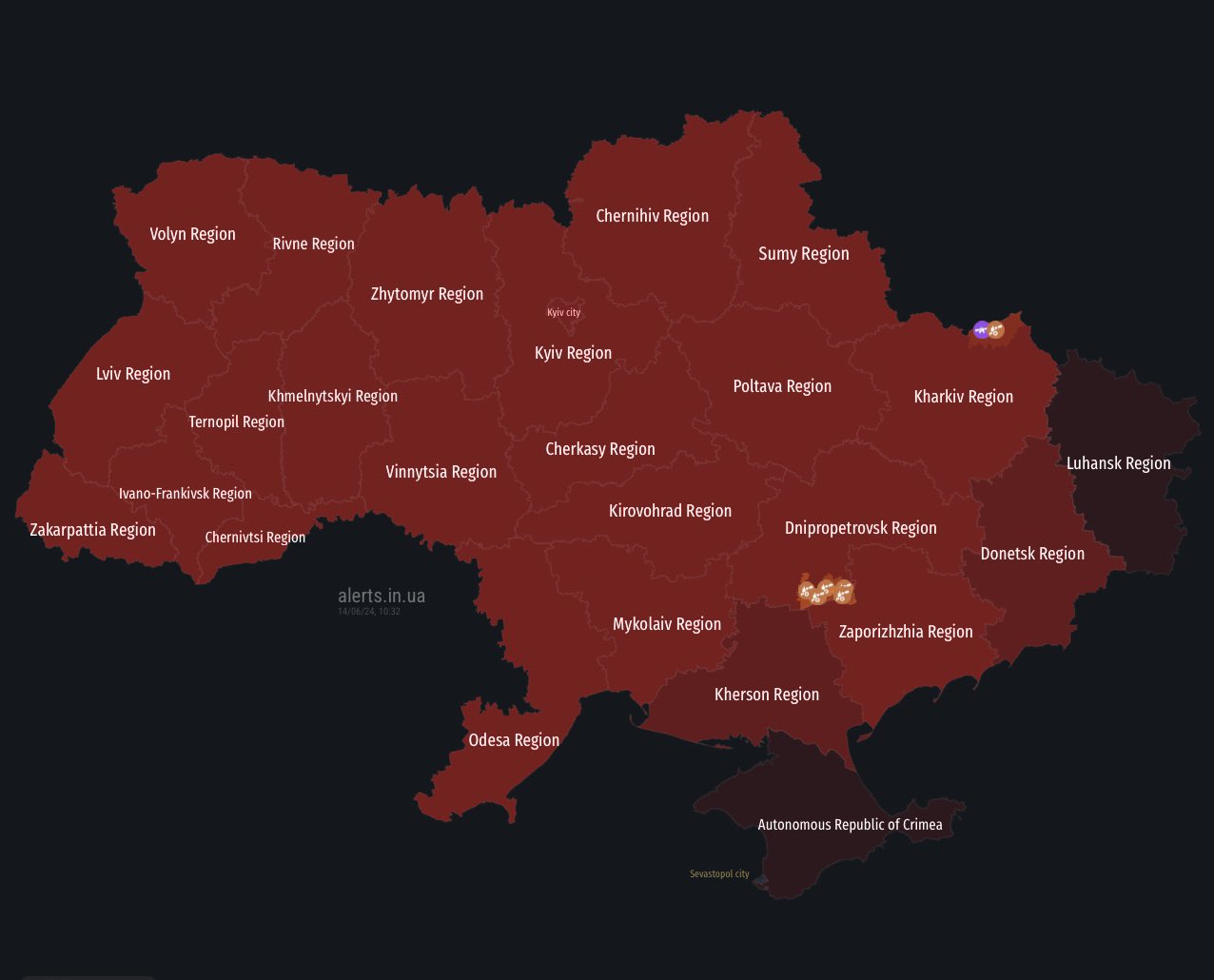 Air alert across Ukraine over potential Kinzhal missile carrier activity
