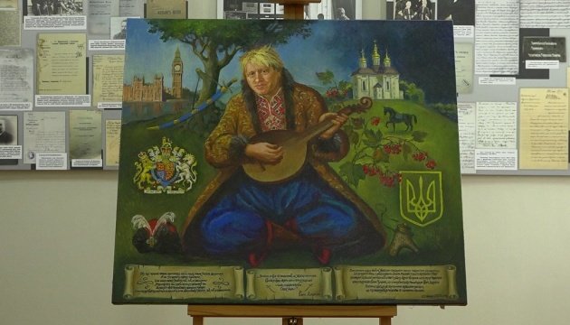 Ukrainian Cossacks honor Boris Johnson with certificate and painting