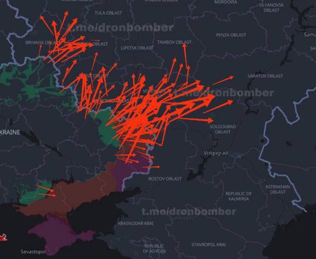 Ukrainian drone strikes reportedly underway