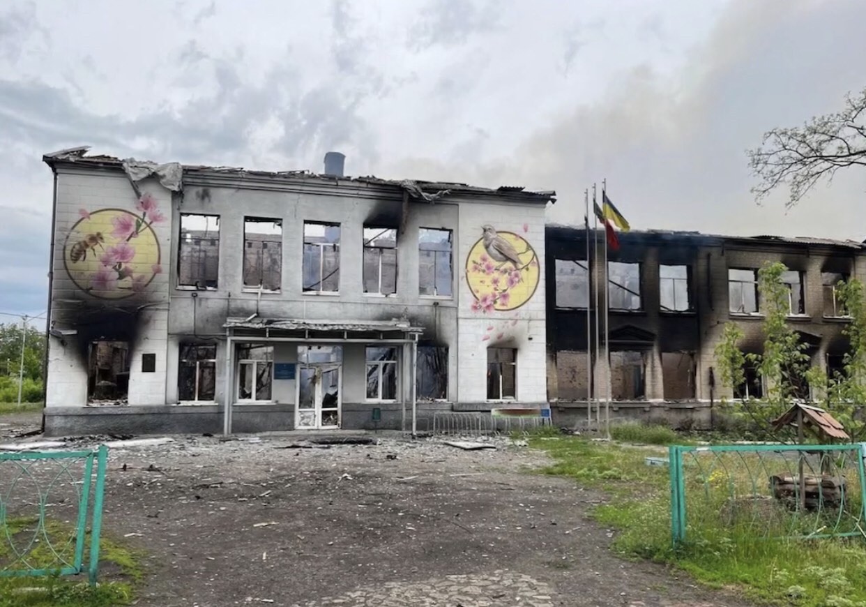 Destruction of school no. 1 in Avdiivka confirmed