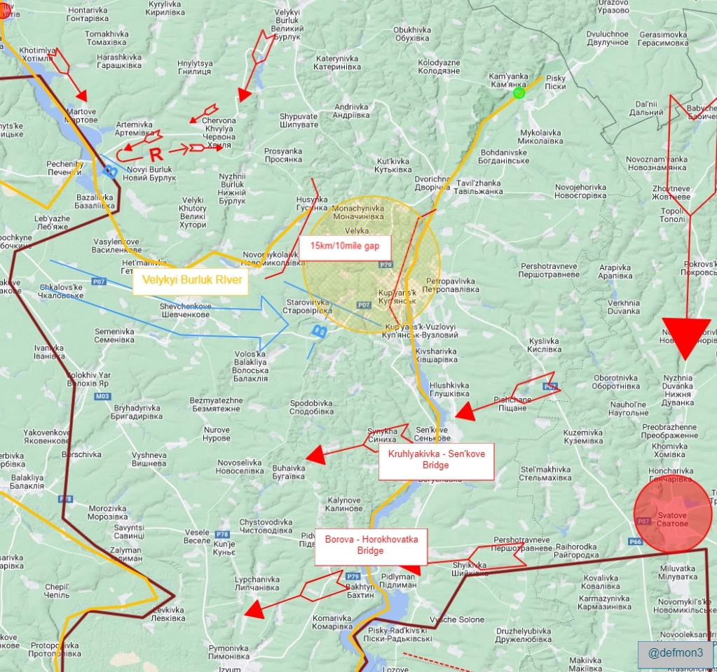 Contested Kupiansk limits RU supply to two bridges