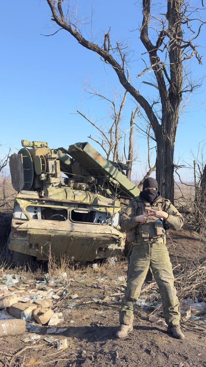 Destroyed Russian OSA-AKM SAM system on the front line
