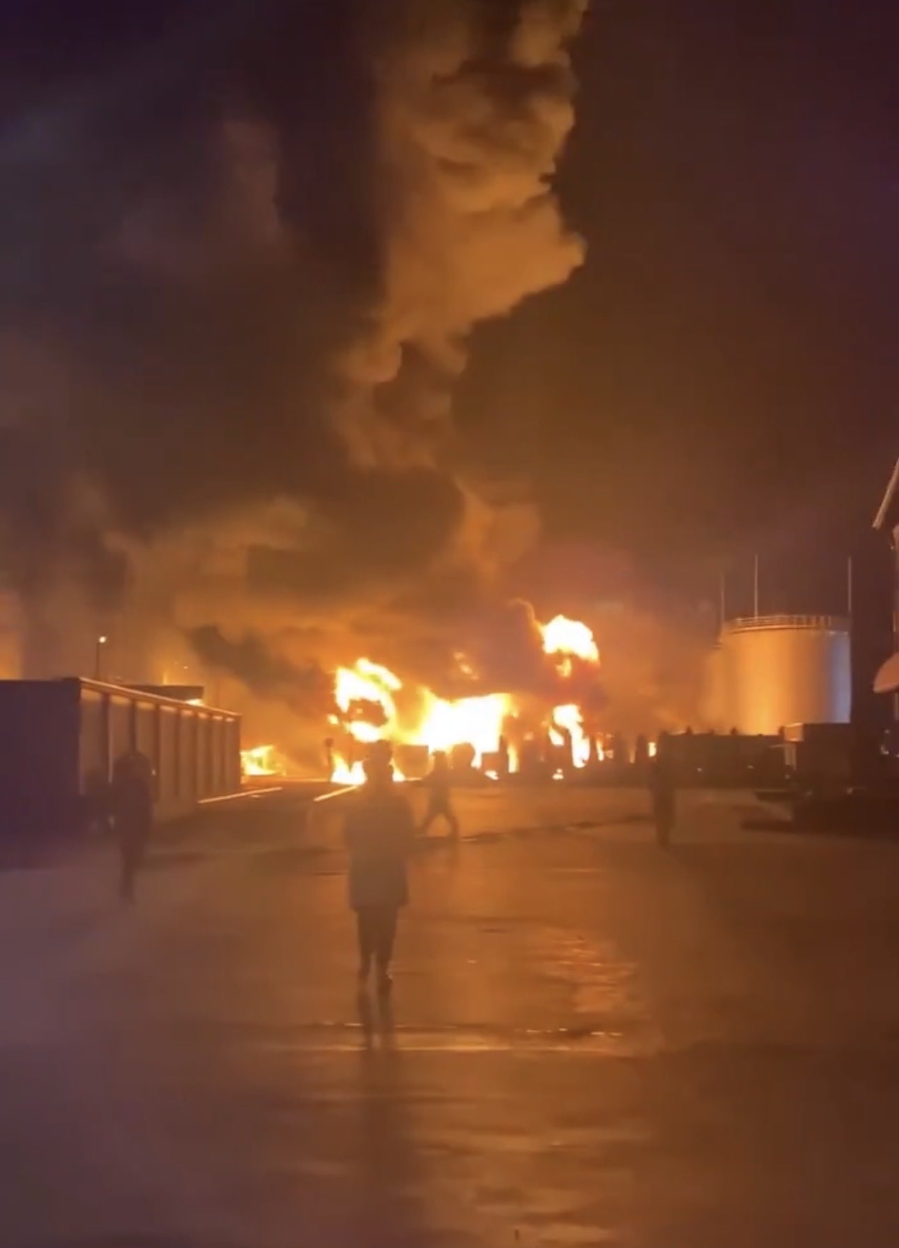Ukraine hits Russian oil refinery in Krasnodar Krai, letting it burn