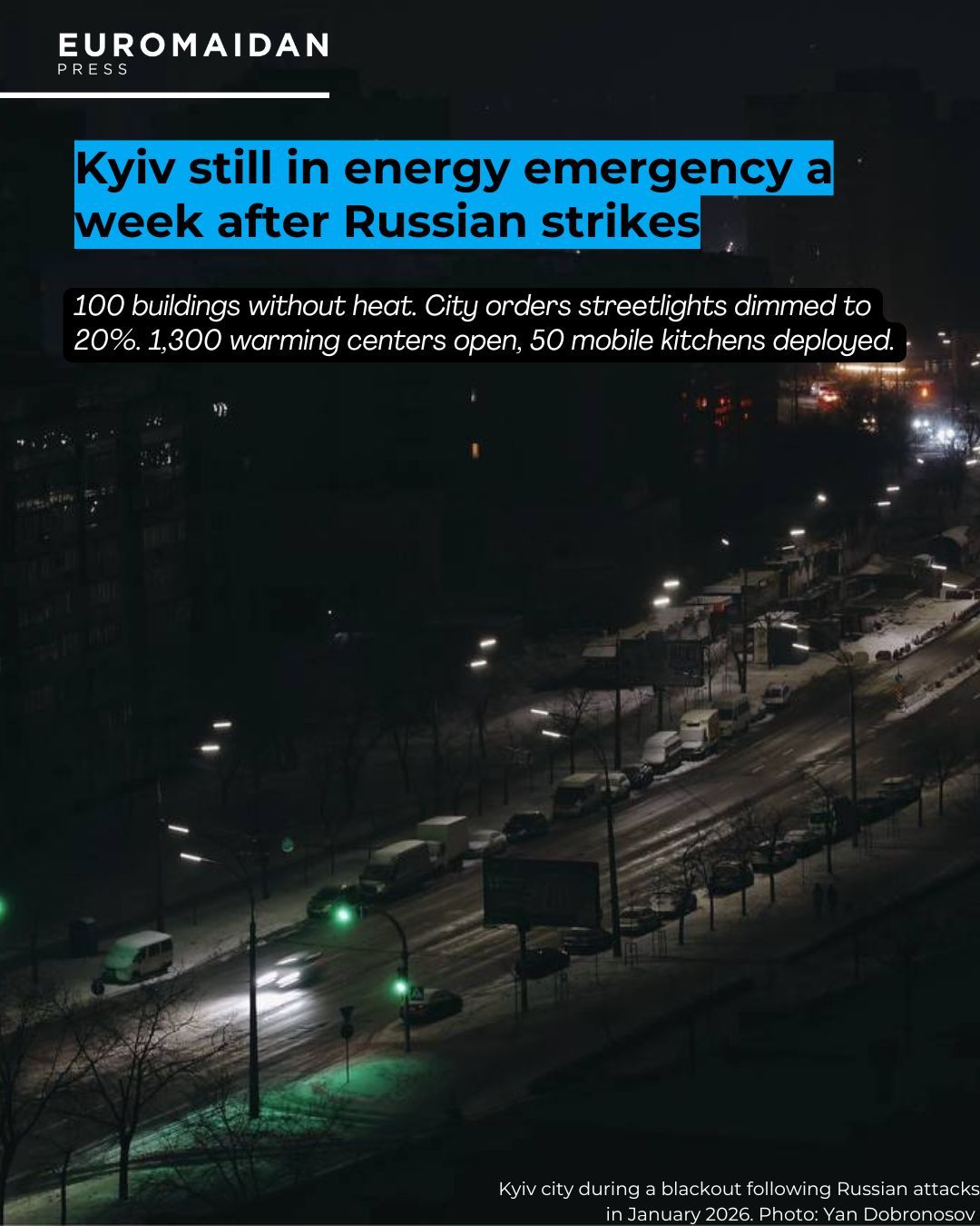 Kyiv deploys generators, warming centers, and mobile kitchens amid energy crisis.