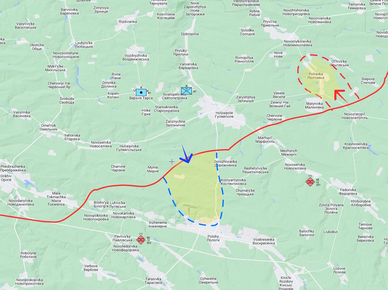 UA 45th Artillery and Air Assault Brigades, RU 58th Army active