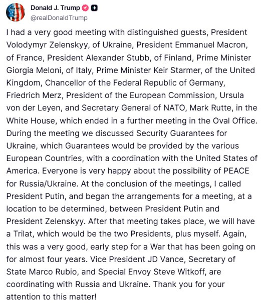 Trump annonce rencontre entre Poutine et Zelensky