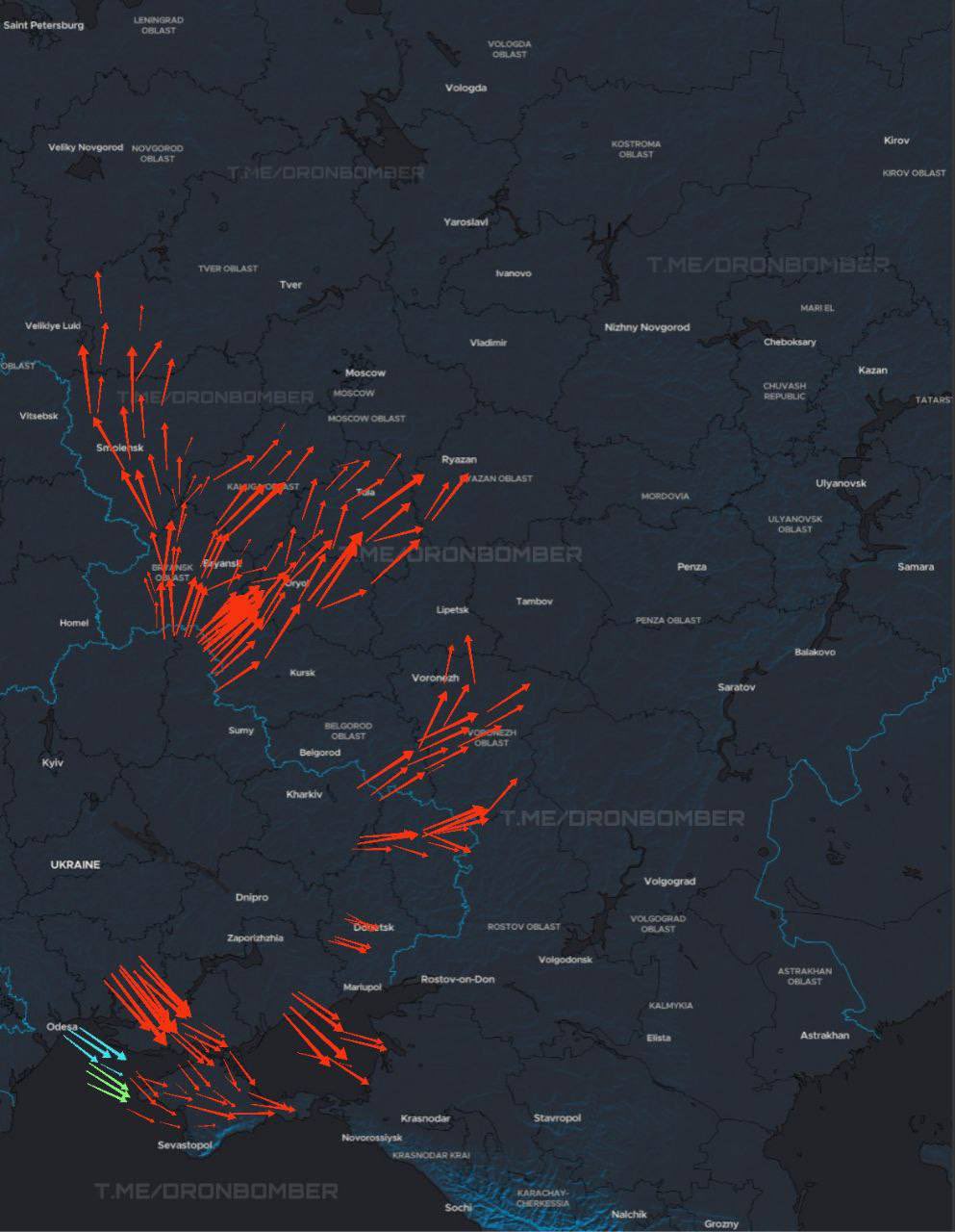 Drones and missiles attack Russian regions