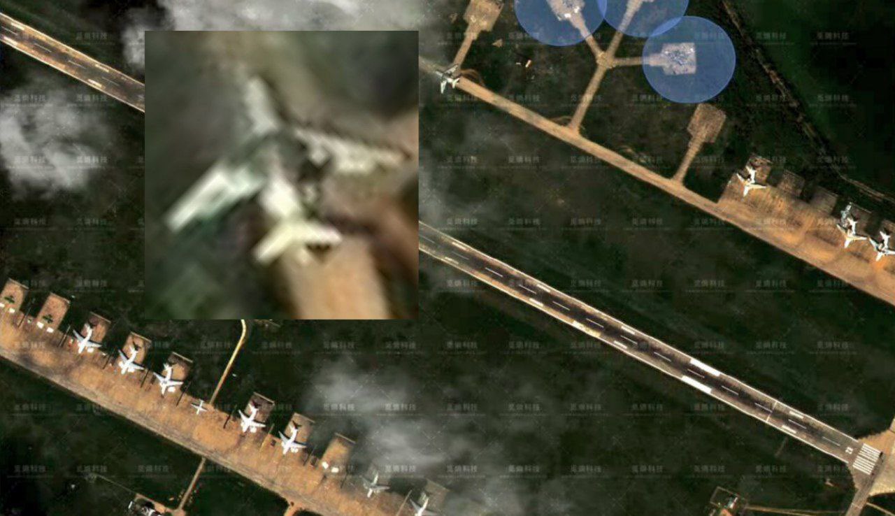 Satellite image of damaged Ivanovo airfield