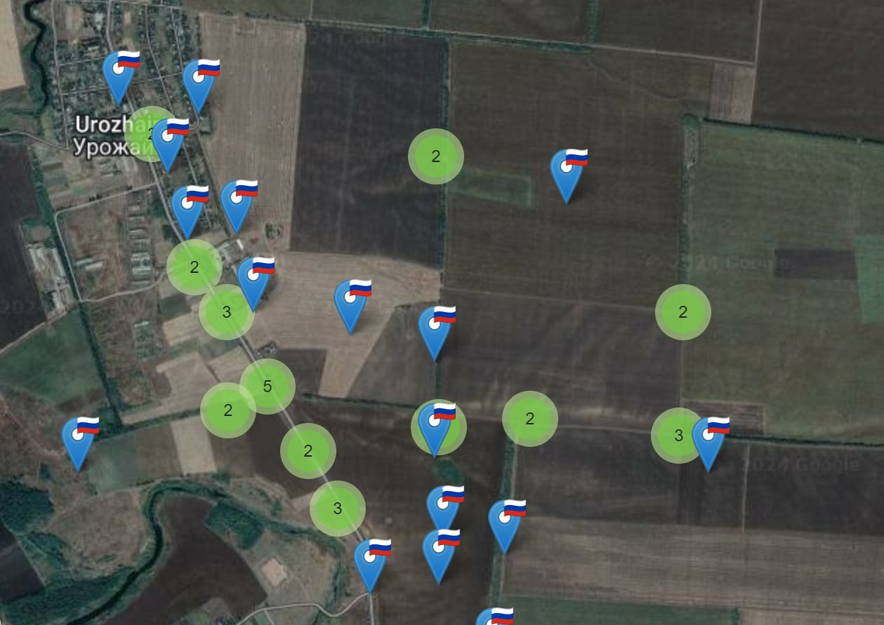 Russian vehicle losses map in Ukraine