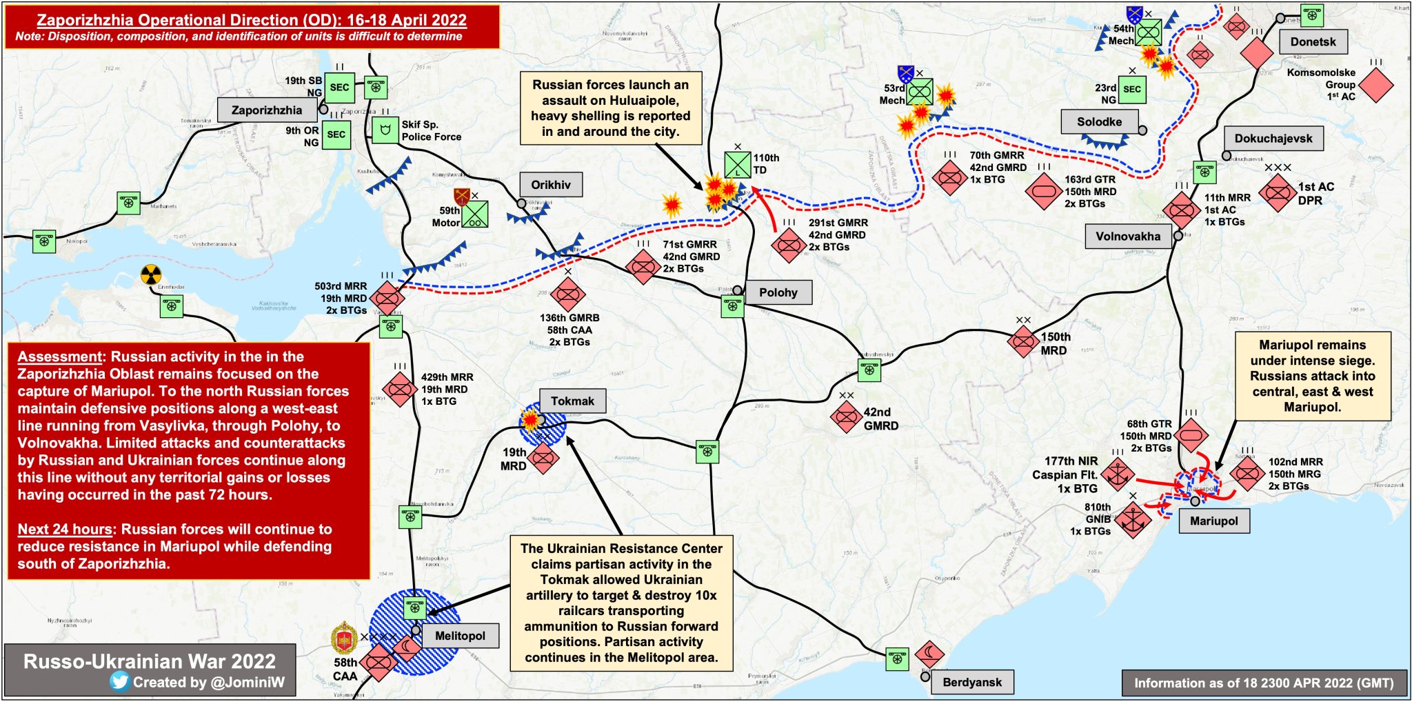 Russian Activity in Zaporizhzhia and Mariupol