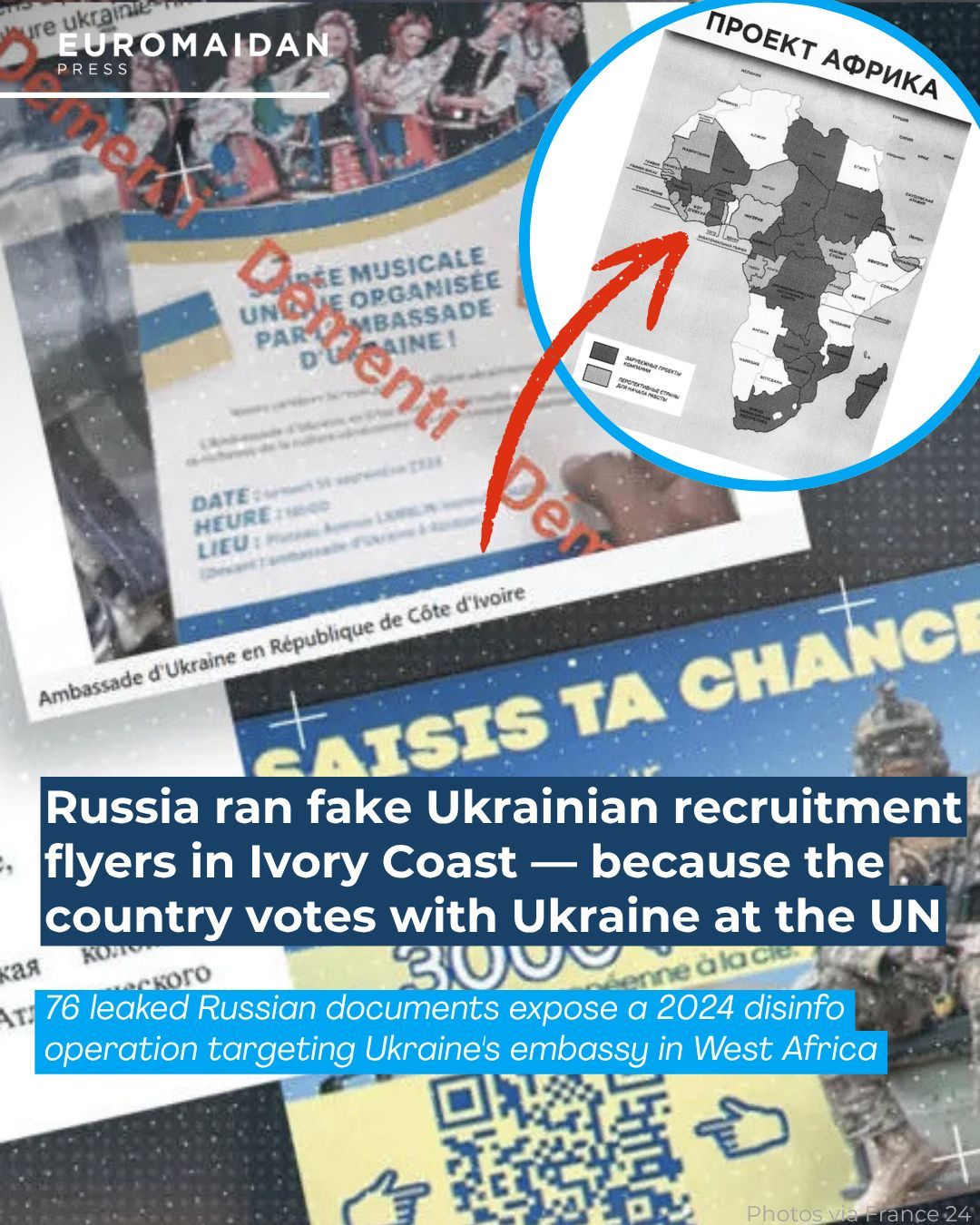 Russia Ran Fake Ukraine Embassy Flyers Targeting Ivorians