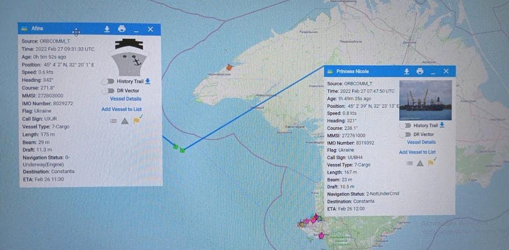 The Russian Navy Seizes Two Ukrainian Merchant Vessels