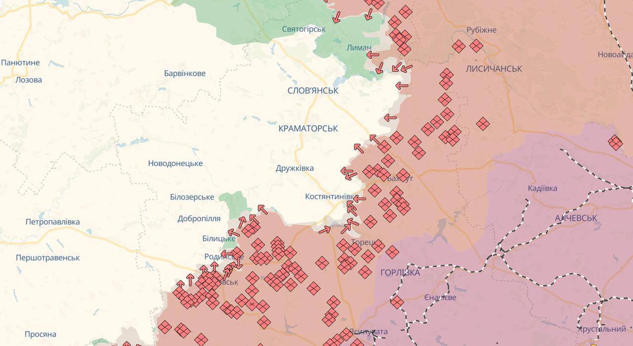 The Russian forces plan to intensify offensive toward Sloviansk and Kramatorsk