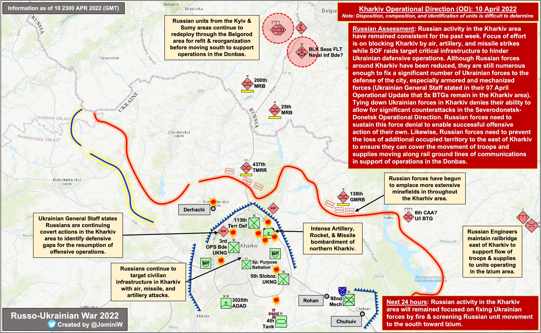 Russian Activity Near Kharkiv in April 2022