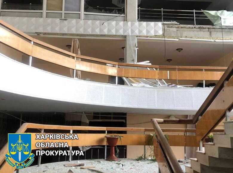Consequences of the Russian strike on the Palace of Culture in Lozova. Photo report