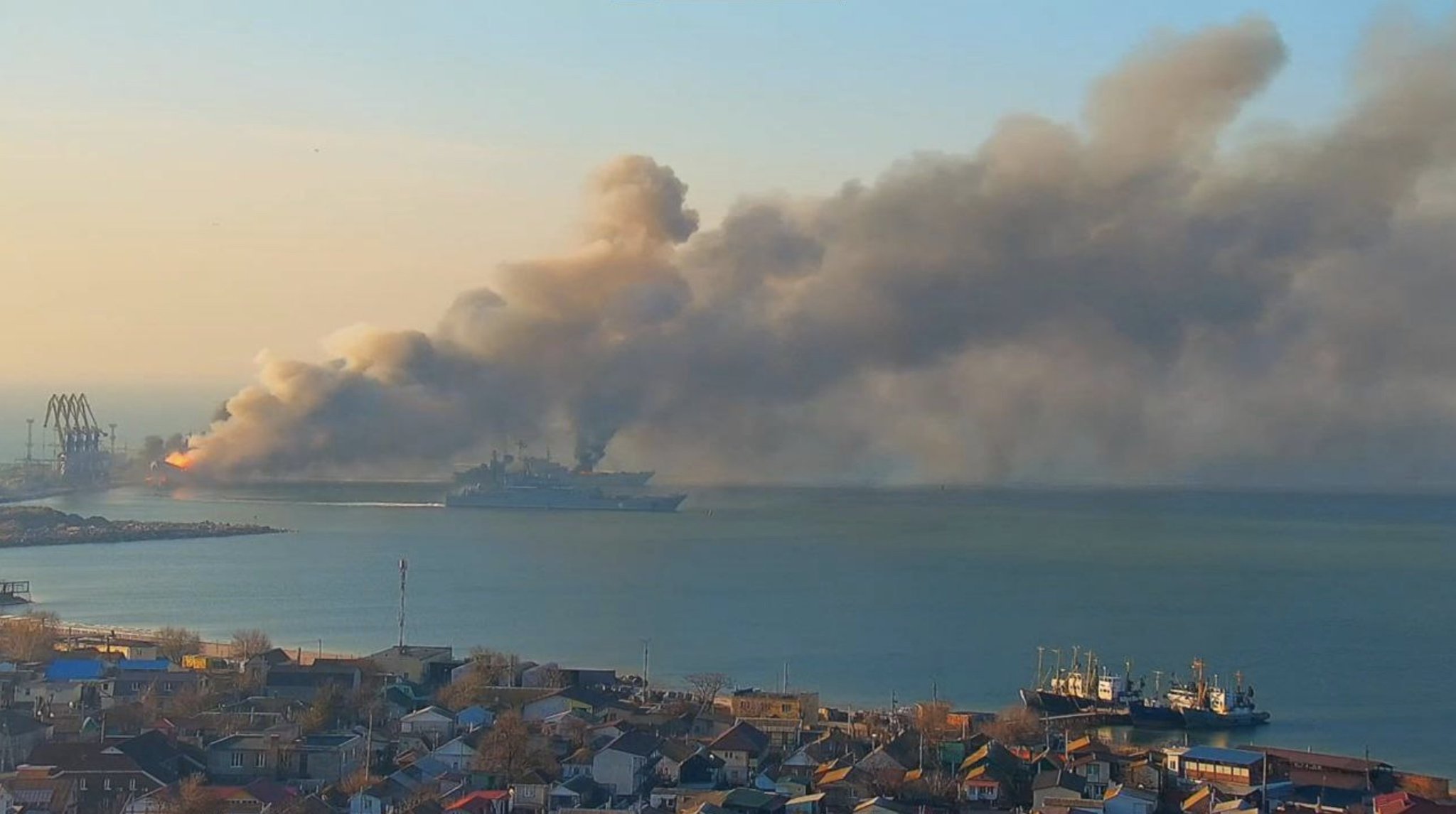 Aftermath of Ukrainian strike on Berdiansk